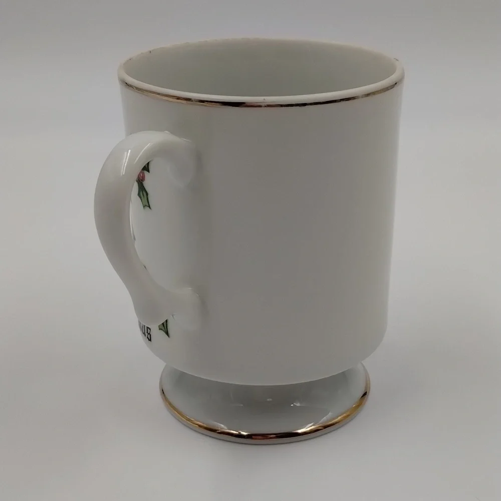 Lefton Vintage coffee Christmas Mug Mouse with Christmas Tree Santa